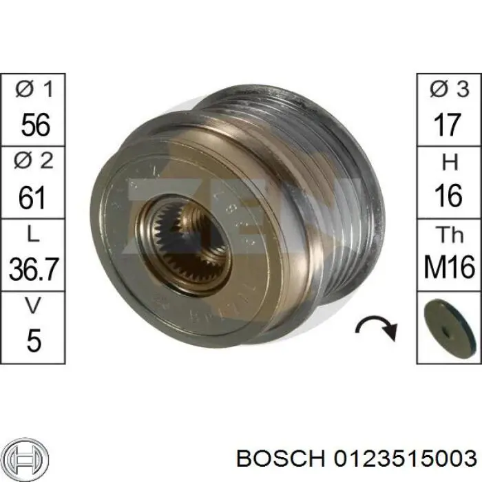 0123515003 Bosch генератор