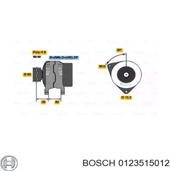 Генератор Bosch 0123515012 ціна, від 63.35 USD