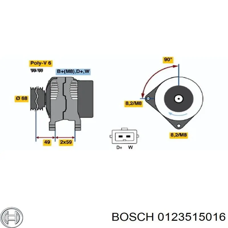 0123515016 Bosch Авто генератор