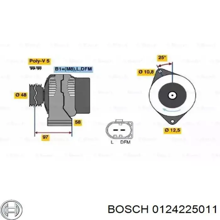 Генератор Bosch 0124225011 ціна, від 107.67 USD
