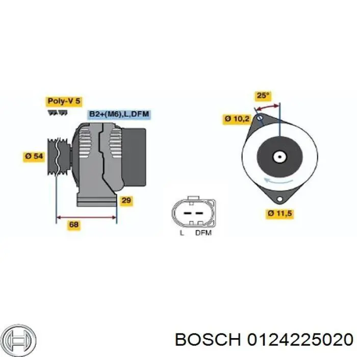 Генератор автомобільний Bosch 0124225020