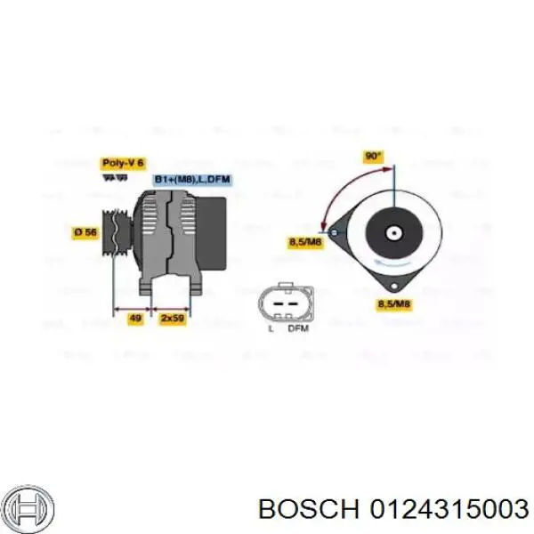 Генератор 0124315003 Bosch