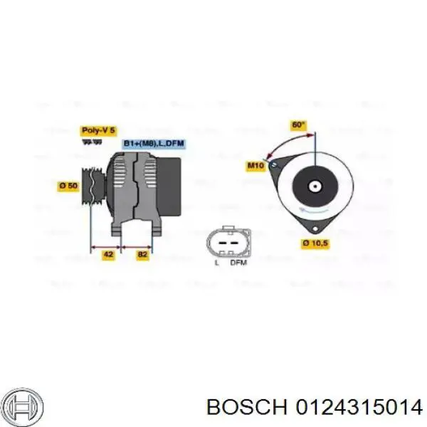 Генератор 0124315014 Bosch