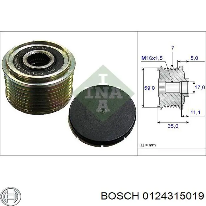 0124315019 Bosch генератор