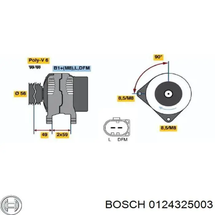 Генератор автомобільний Bosch 0124325003