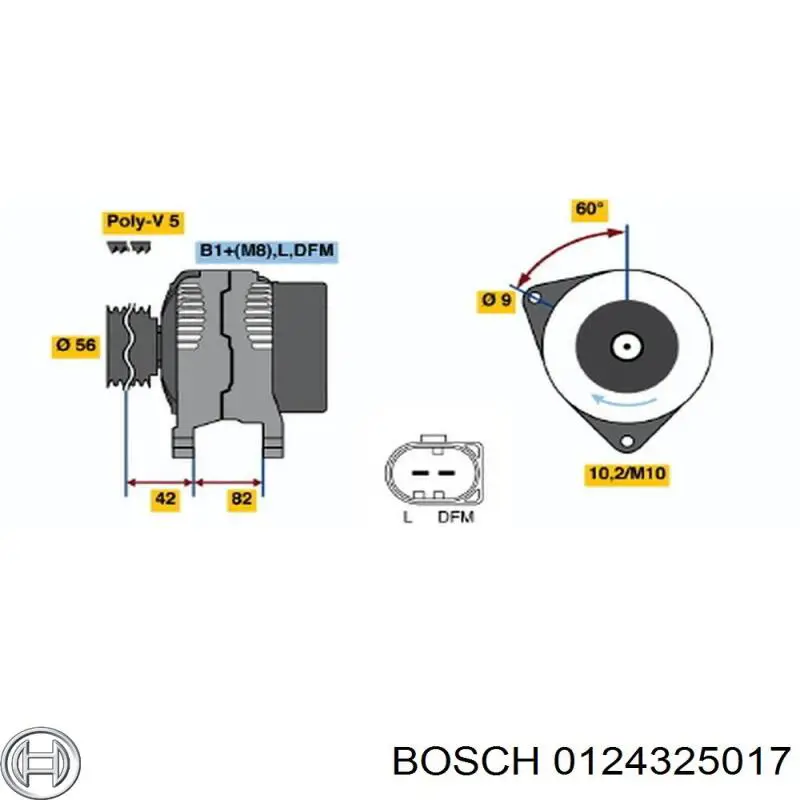 Генератор автомобільний Bosch 0124325017