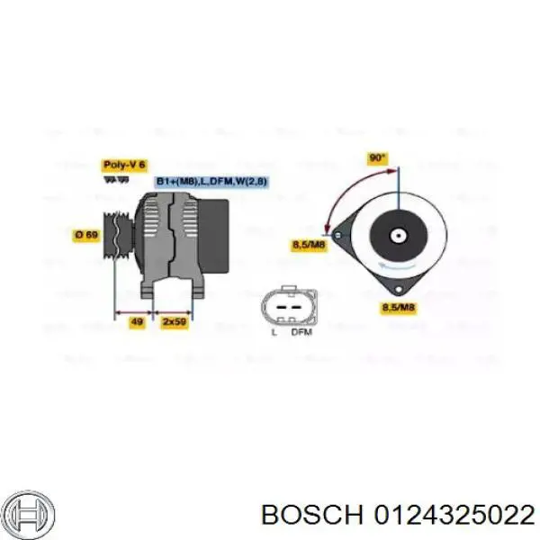 Генератор 0124325022 Bosch