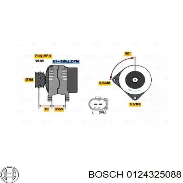 Генератор 0124325088 Bosch