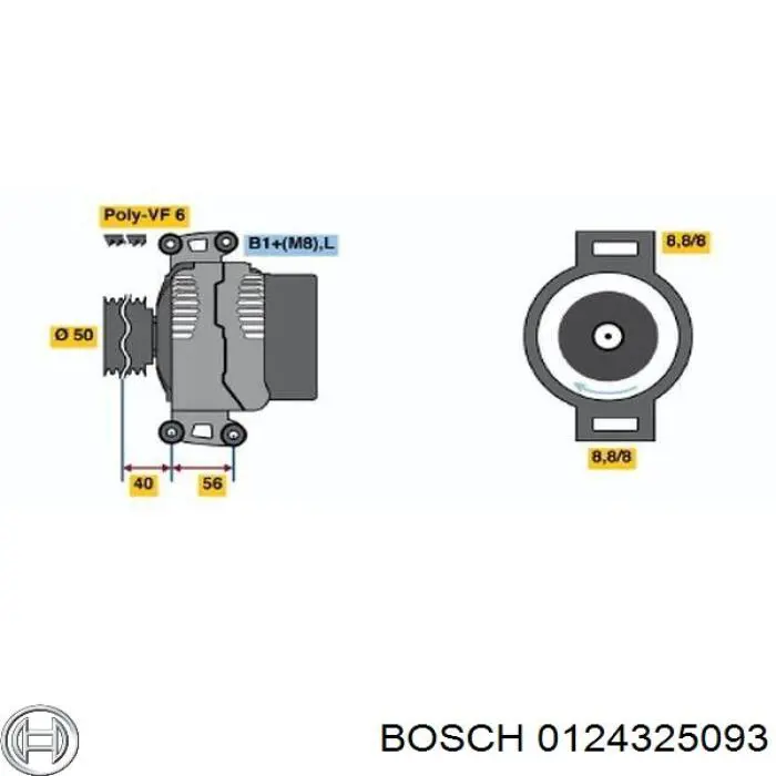 Генератор автомобільний Bosch 0124325093