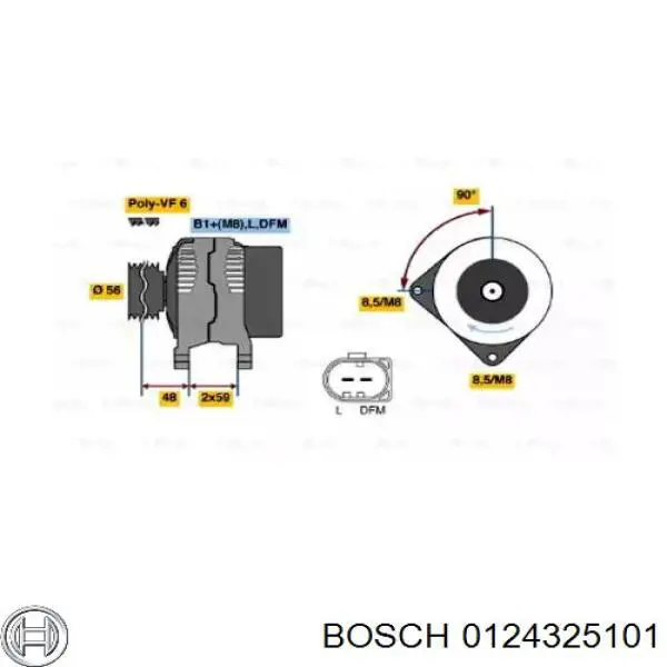 Генератор 0124325101 Bosch