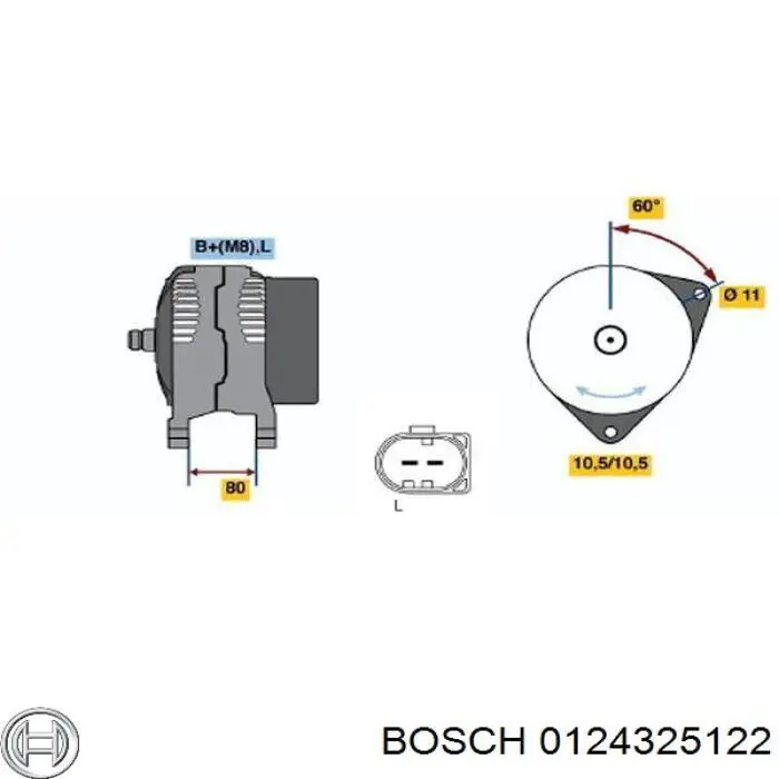 Генератор автомобільний Bosch 0124325122