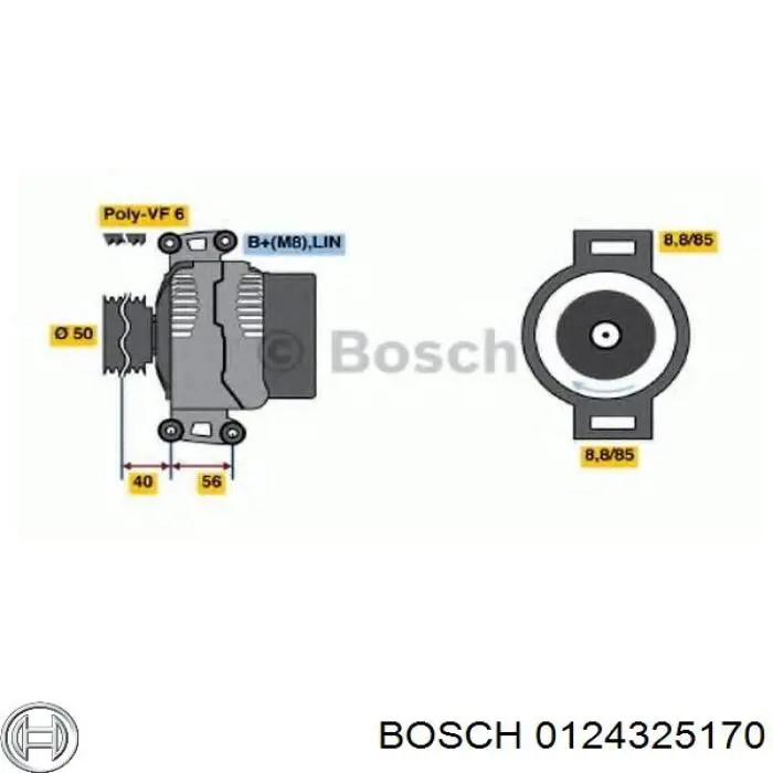 Генератор 0124325170 Bosch