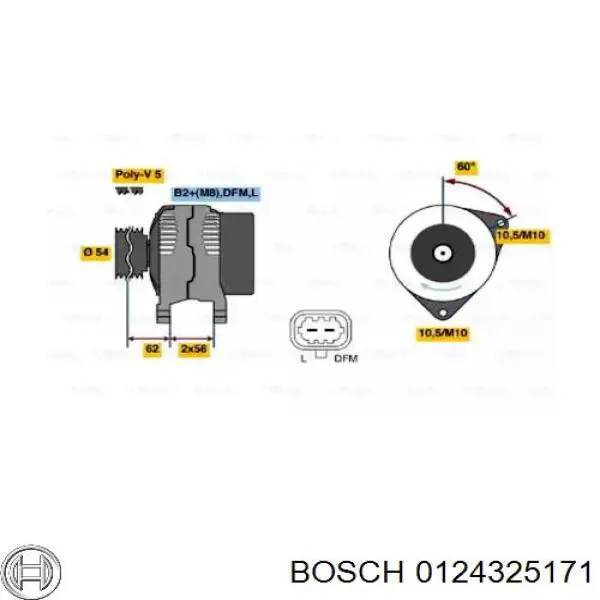 Генератор автомобільний Bosch 0124325171