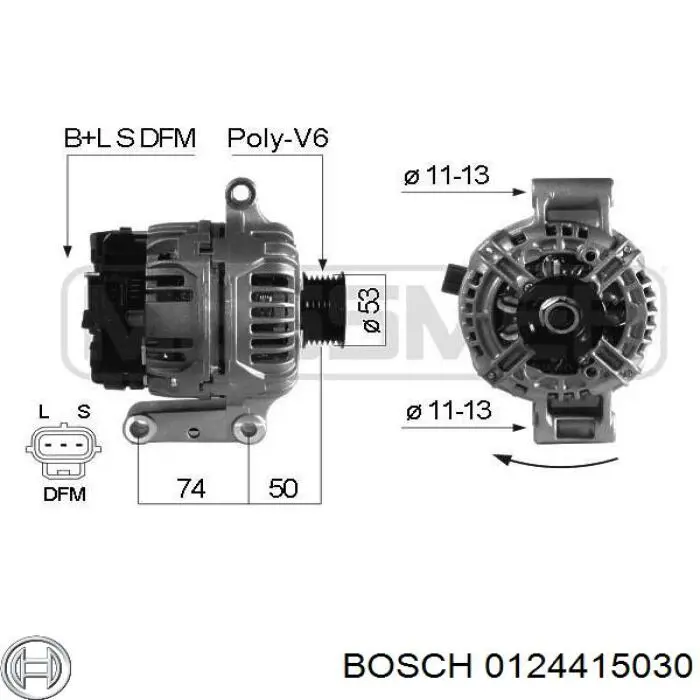 Генератор автомобільний Bosch 0124415030