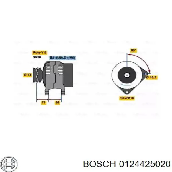Генератор Bosch 0124425020 ціна, від 50.62 USD