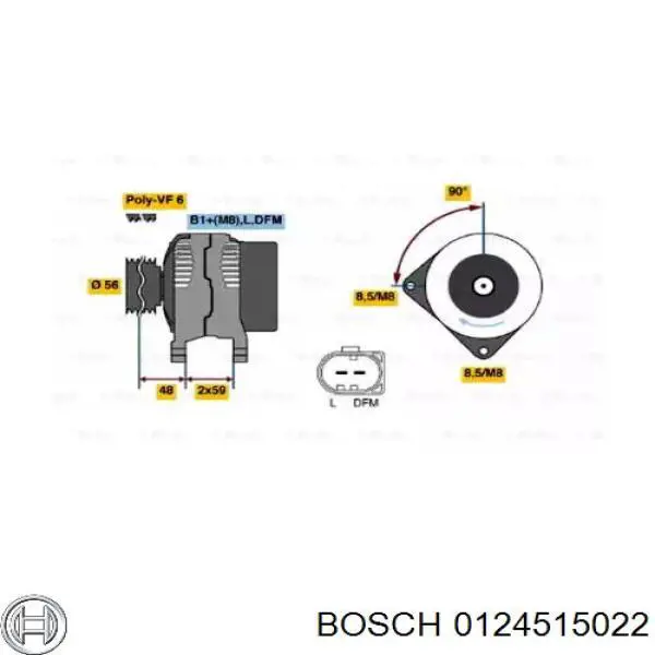 Генератор Bosch 0124515022 ціна, від 57.07 USD
