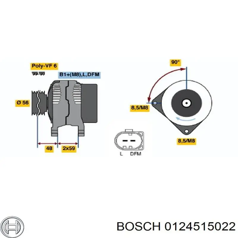 Генератор 0124515022 Bosch