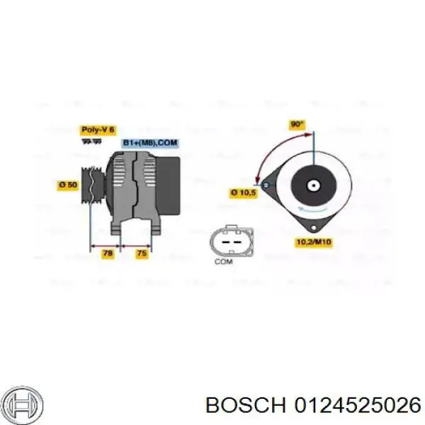 Генератор автомобільний Bosch 0124525026