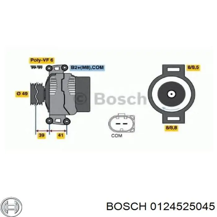 Генератор Bosch 0124525045 ціна, від 126.69 USD