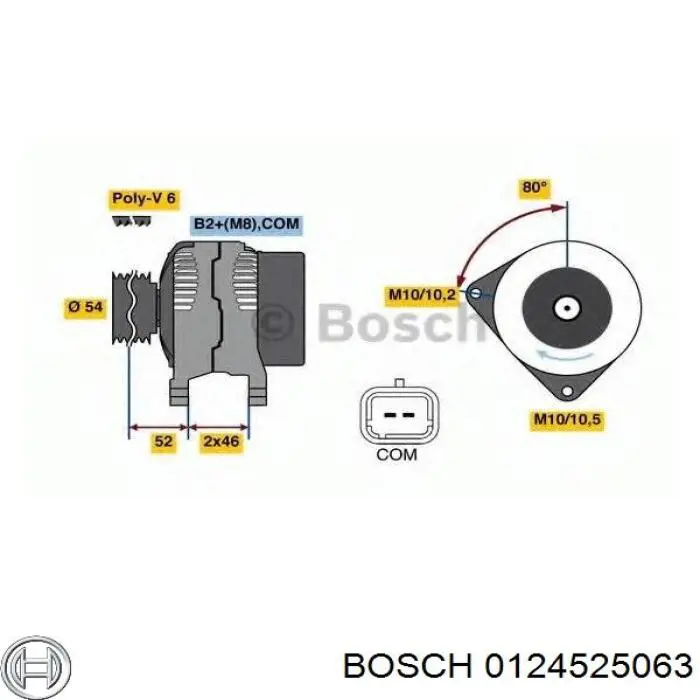 Генератор автомобільний Bosch 0124525063