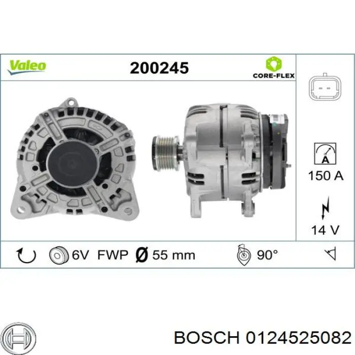 Генератор Bosch 0124525082 ціна, від 52.45 USD