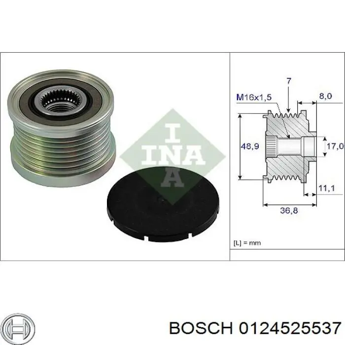 Генератор Bosch 0124525537 ціна, від 126.44 USD
