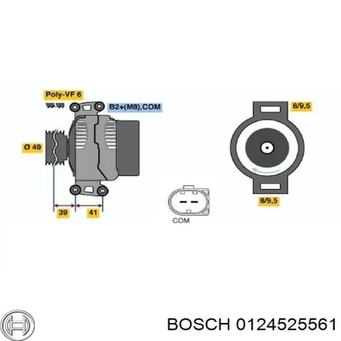 Генератор Bosch 0124525561 ціна, від 189.52 USD