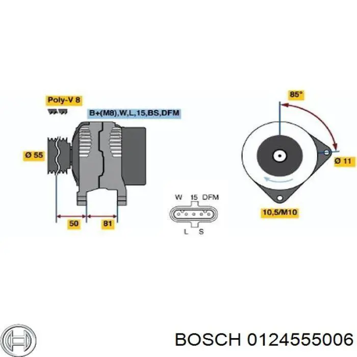 0124555006 Bosch Авто генератор