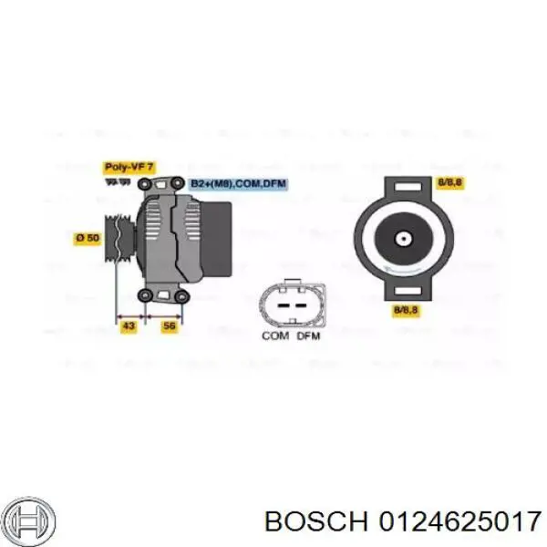 Купити 0124625017 Bosch Генератор
