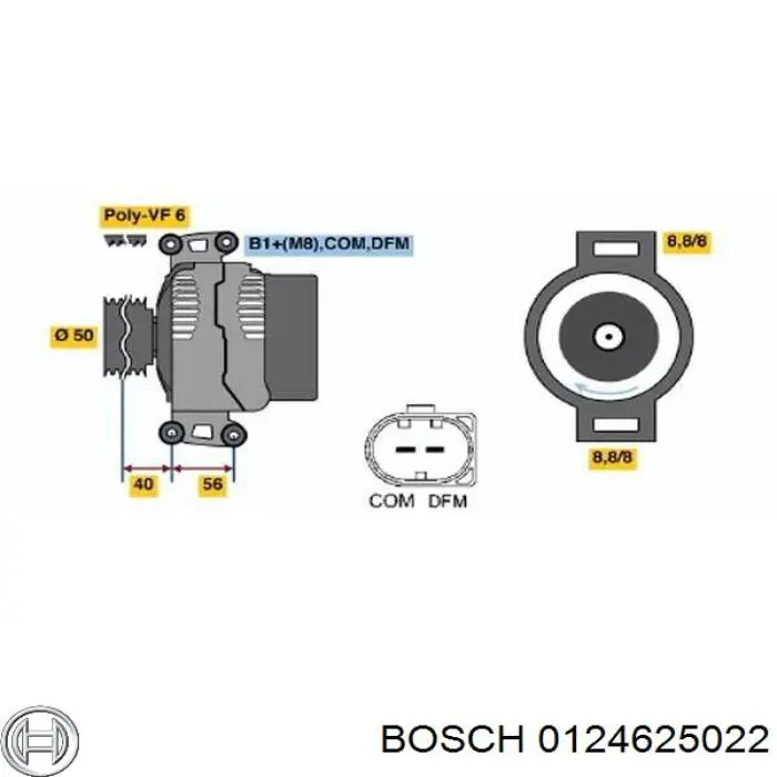 Генератор автомобільний Bosch 0124625022
