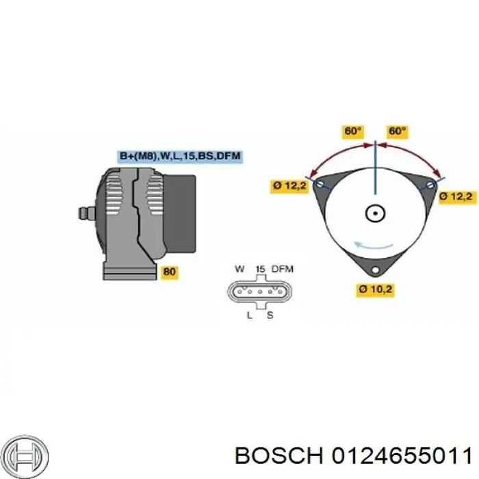 Генератор 0124655011 Bosch