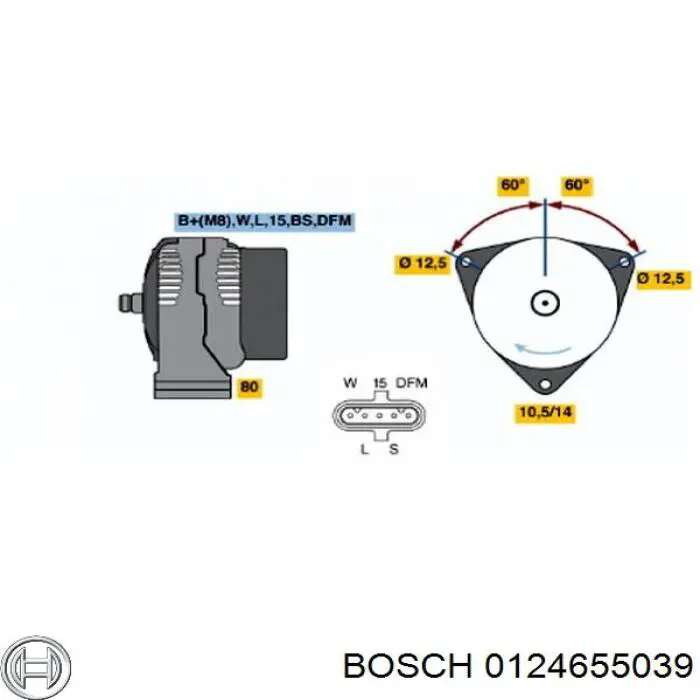 Генератор автомобільний Bosch 0124655039