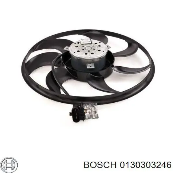 Купити 0130303246 Bosch Дифузор радіатора охолодження, в зборі з двигуном і крильчаткою