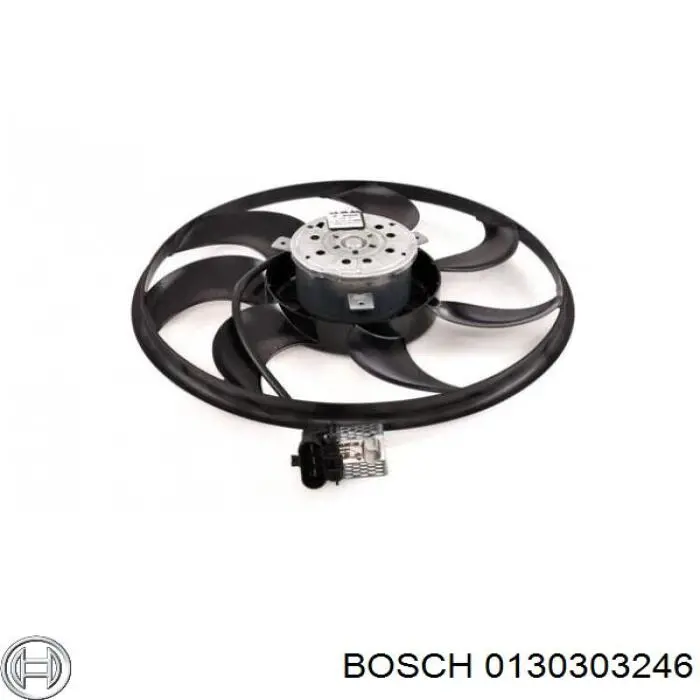 0130303246 Bosch дифузор радіатора охолодження, в зборі з двигуном і крильчаткою