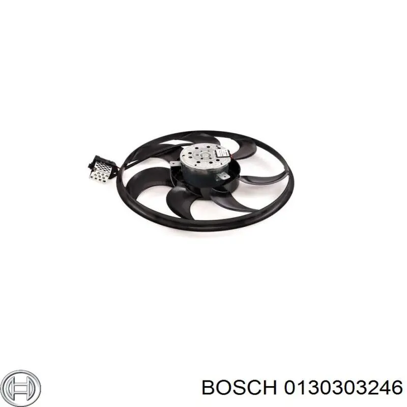 0130303246 Bosch Дифузор радіатора охолодження, в зборі з мотором і крильчаткою