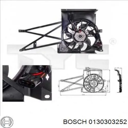 0130303252 Bosch Електровентилятор радіатора