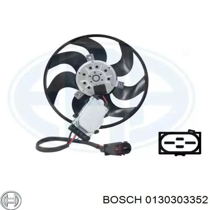 Електровентилятор охолодження в зборі (двигун + крильчатка), правий Bosch 0130303352