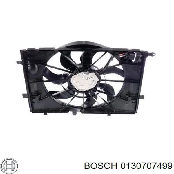 Купити 0130707499 Bosch Дифузор радіатора охолодження, в зборі з двигуном і крильчаткою