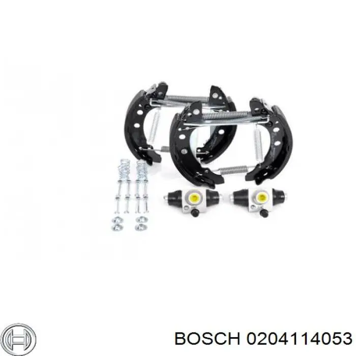 0204114053 Bosch колодки гальмівні задні барабанні, в зборі з циліндруми, комплект