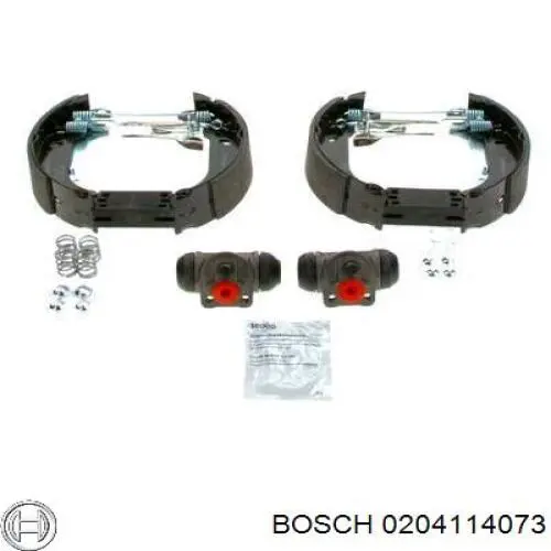 0204114073 Bosch колодки гальмівні задні барабанні, в зборі з циліндруми, комплект