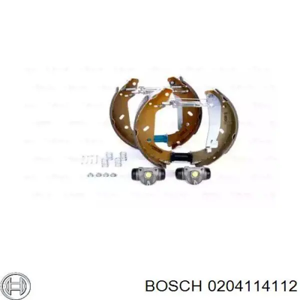 0204114112 Bosch колодки гальмівні задні барабанні, в зборі з циліндруми, комплект