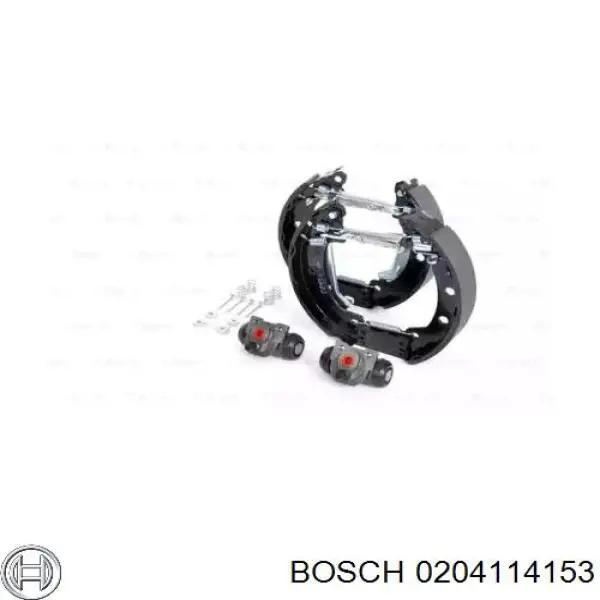 0204114153 Bosch колодки гальмівні задні барабанні, в зборі з циліндруми, комплект