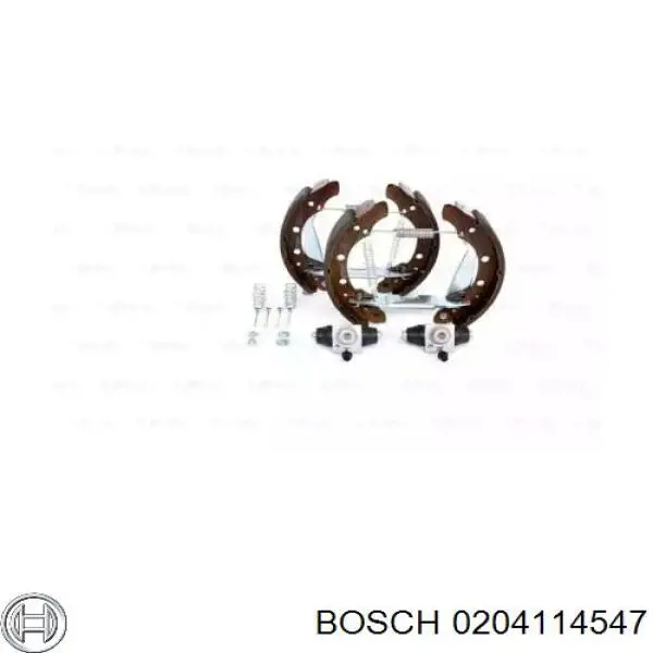 0204114547 Bosch колодки гальмівні задні барабанні, в зборі з циліндруми, комплект