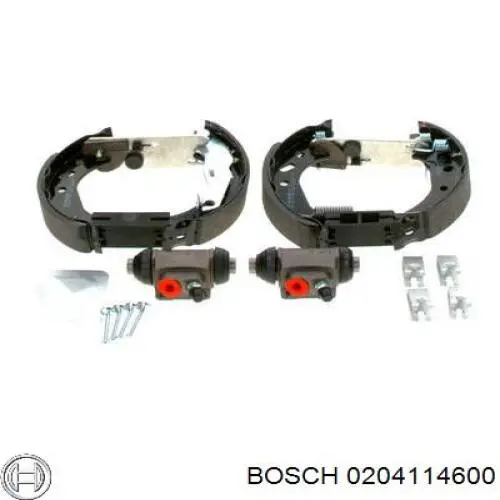 0204114600 Bosch колодки гальмівні задні барабанні, в зборі з циліндруми, комплект