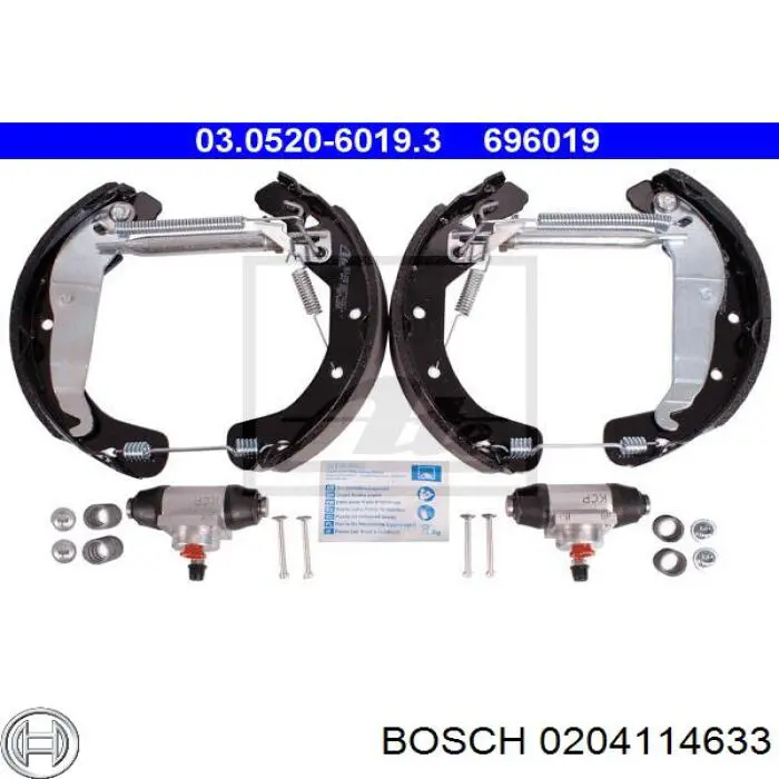 Купити 0204114633 Bosch Колодки гальмові задні, барабанні