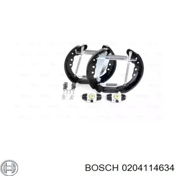 0204114634 Bosch колодки гальмівні задні барабанні, в зборі з циліндруми, комплект