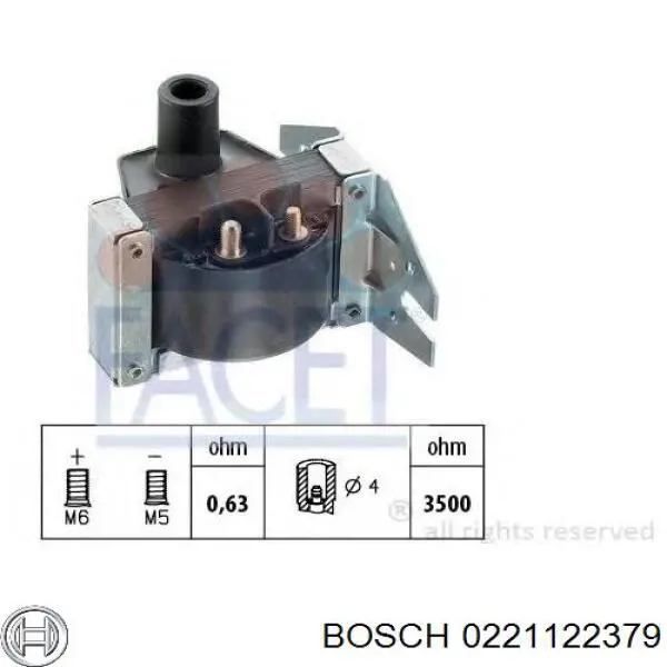 0221122379 Bosch котушка запалювання