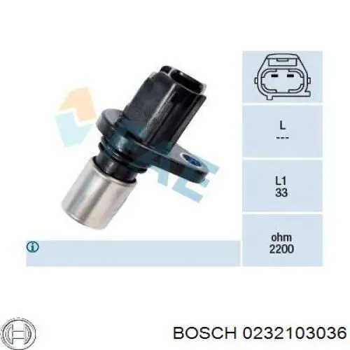 Датчик распредвалу 0232103036 Bosch