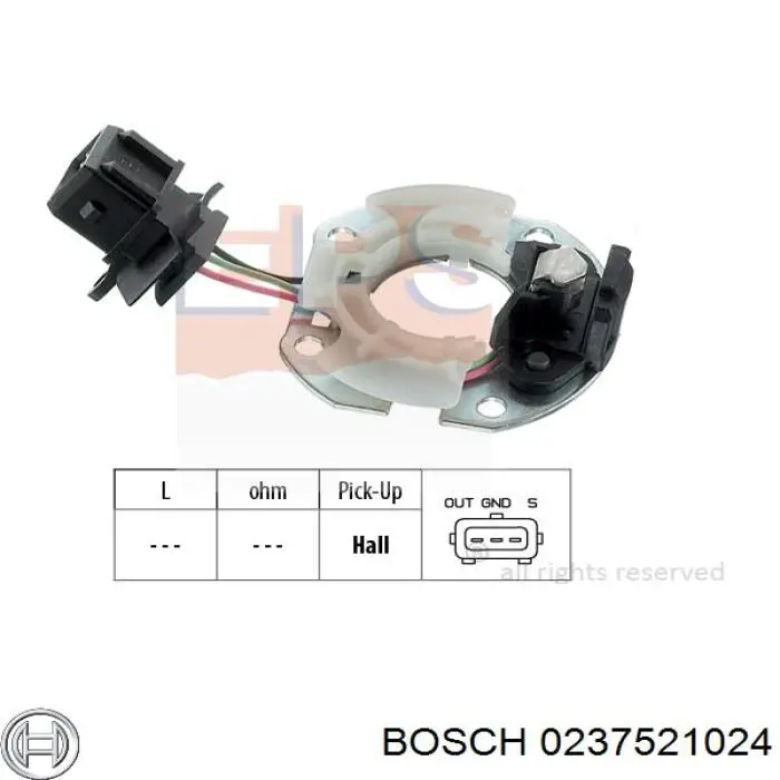Розподільник запалювання (трамблер) Bosch 0237521024 ціна, від 44.34 USD