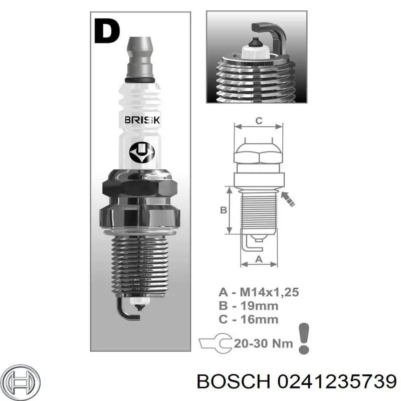 Купити 0241235739 Bosch Свічка запалювання